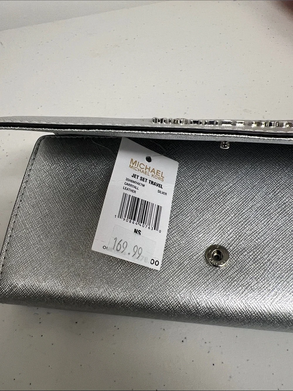 Michael Kors Metallic Silver Saffiano Continental Wallet